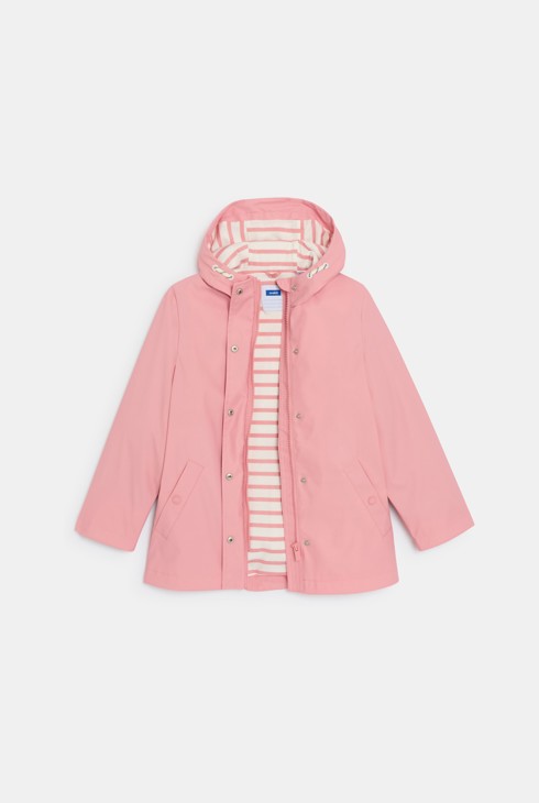 Roze waterafstotende regenjas met kap voor meisjes 2