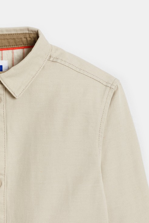 Surchemise en toile unie beige Garçon
