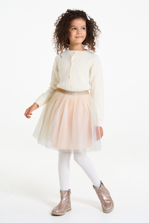 Girl's short tutu skirt in nude pink tulle 1