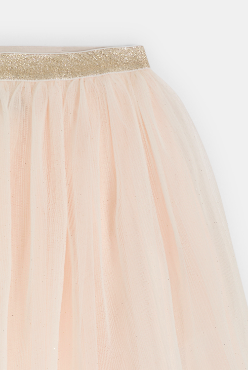 Girl's short tutu skirt in nude pink tulle 2