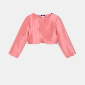 Veste boléro satinée rose Fille