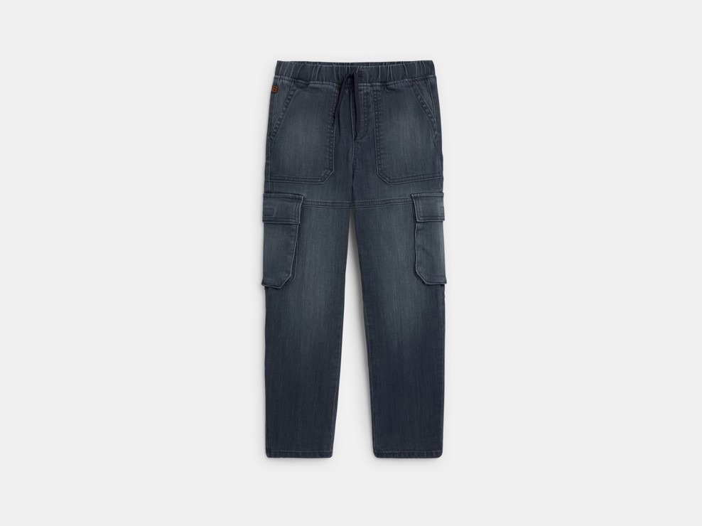 Graue Cargojeans aus Washed Denim für Jungen 1