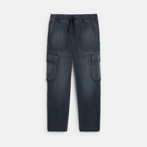 Jean cargo en denim délavé gris Garçon 1