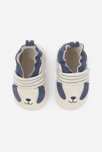 Chaussons cuir chien bleu bébé garçon 3