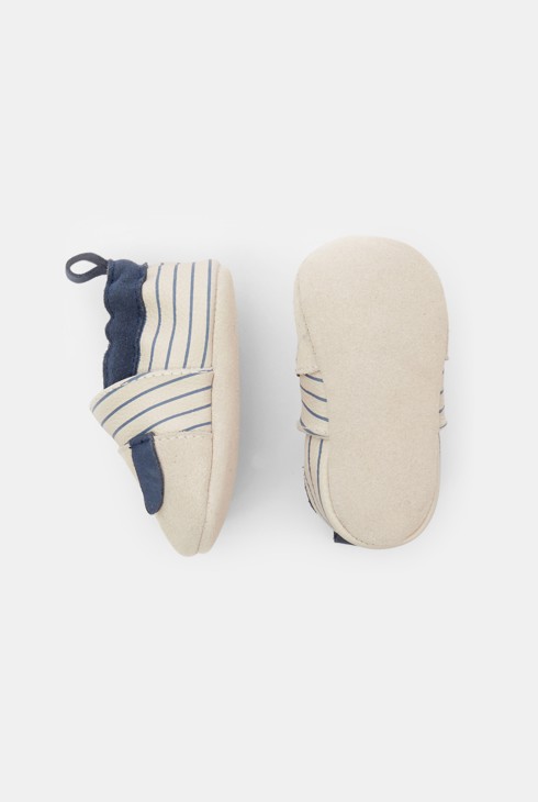 Chaussons cuir chien bleu bébé garçon 2