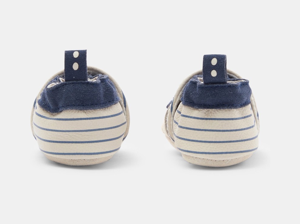 Blaue Hausschuhe aus Leder mit Hundemotiv Kleinkind Junge 2