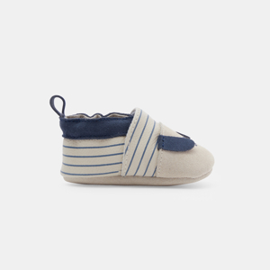 Chaussons cuir chien bleu bébé garçon 1