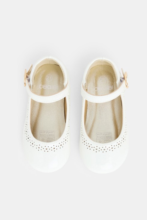 Ballerine chic à bride vernie blanc bébé fille 2