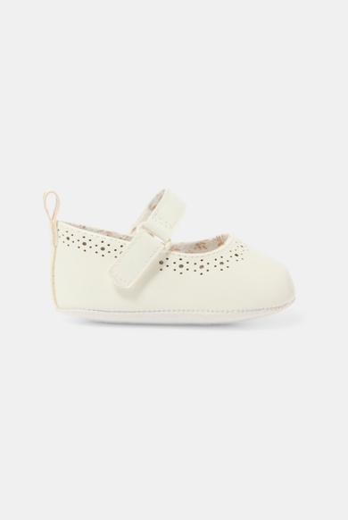 Ballerine chic ajourée blanc naissance fille