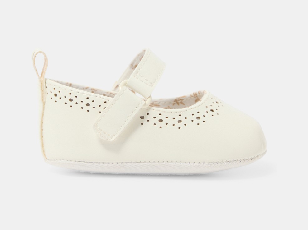 Ballerine chic ajourée blanc naissance fille 1