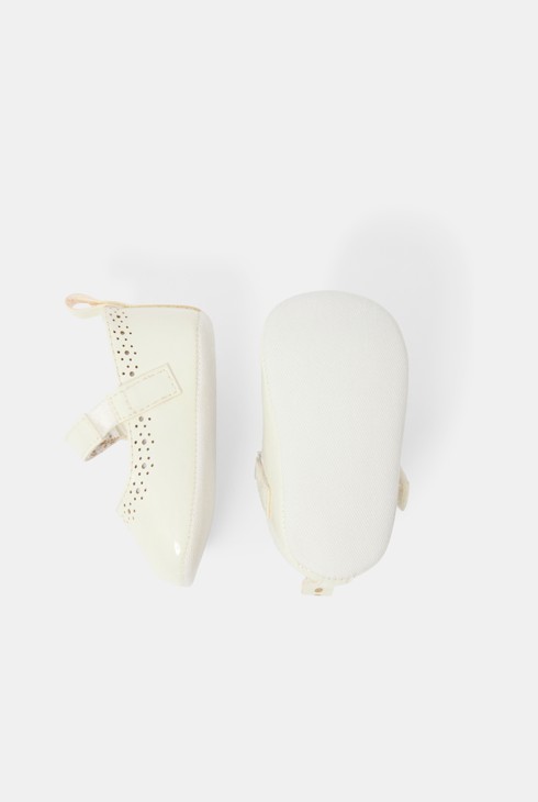 Ballerine chic ajourée blanc naissance fille 2