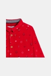 Chemise velours côtelé fêtes rouge bébé garçon 4
