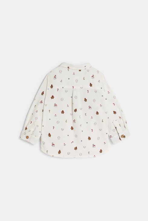 Chemise velours côtelé fêtes blanc bébé garçon 2
