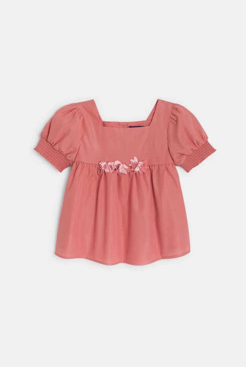 Geblümte Bluse in Altrosa für Mädchen 2