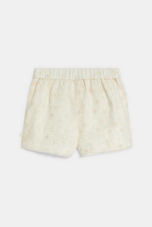 Short chic à pinces brodé blanc bébé fille 2