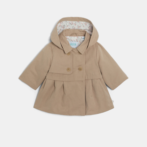 Trench à capuche peau de pêche beige bébé fille 1