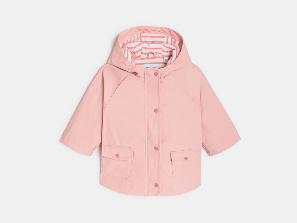 Mädchen-Regenmantel in Rosa mit Innenfutter aus Jersey für Kleinkinder 2