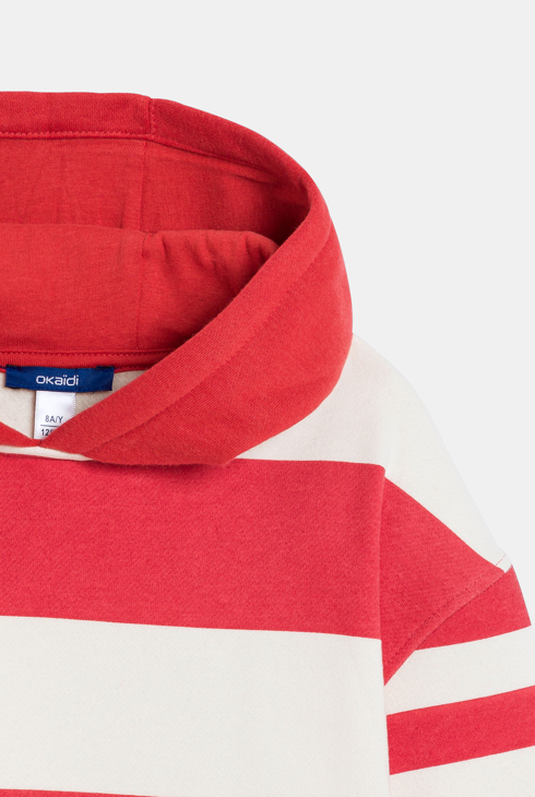 Sweat-shirt à rayures fantaisie bleu Garçon
