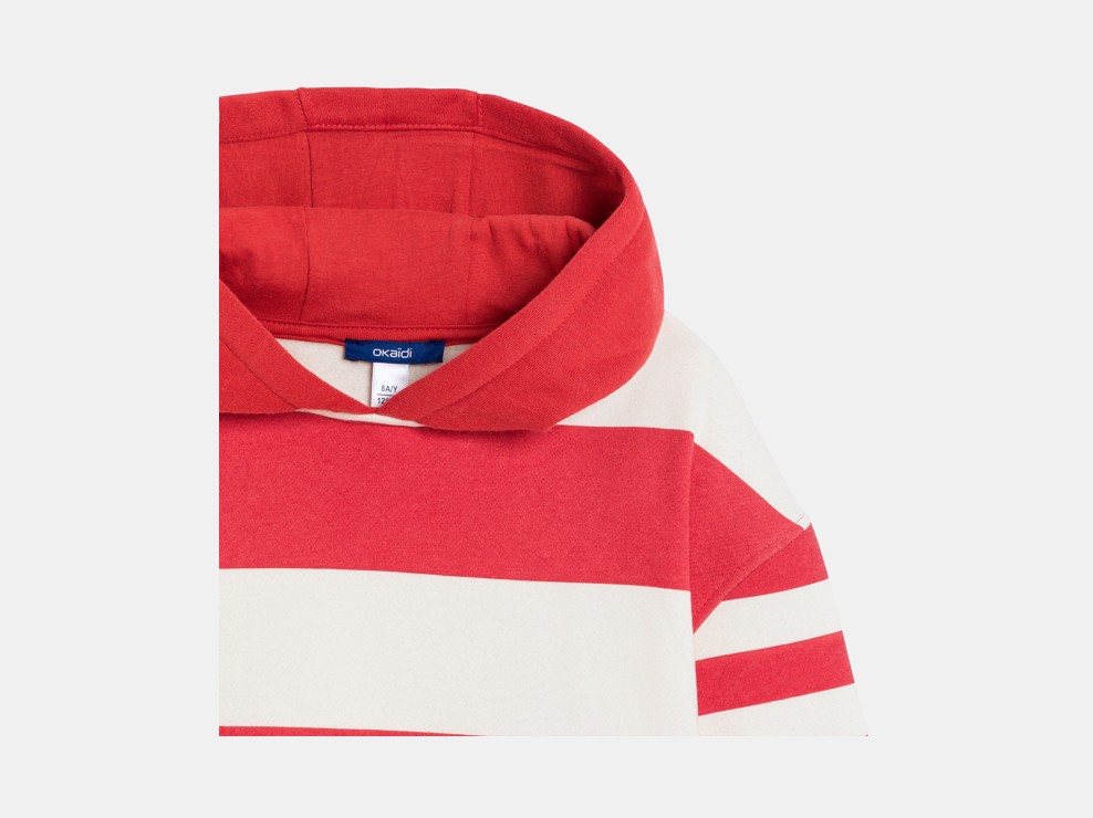 Trendiges rotes Sweatshirt für Jungen mit Streifen 2