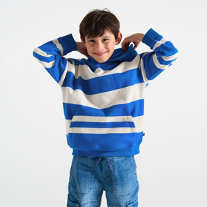 Boy's blue striped patterned sweatshirt 1