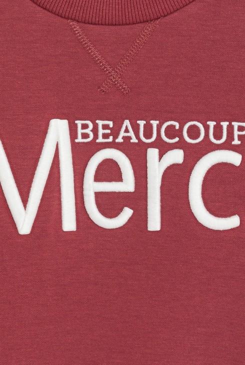 Boy's dark red slogan sweatshirt 2