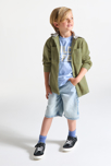 Sobrecamisa con capucha desmontable caqui niño 1