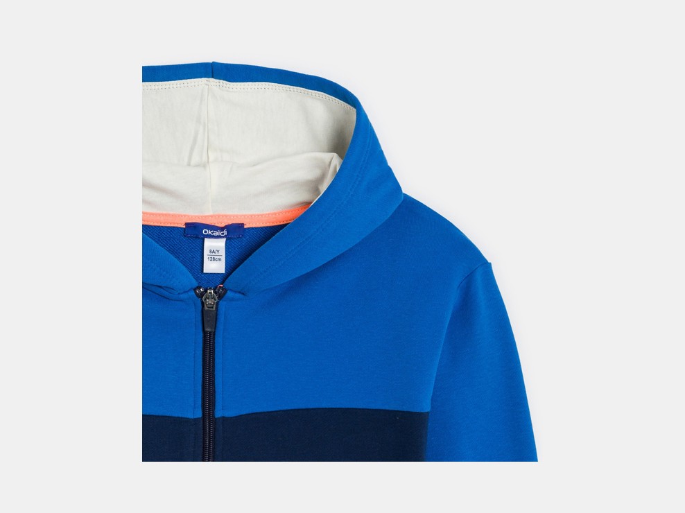 Blaues Kapuzen-Sweatshirt Colorblock für Jungen 2