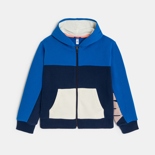 Sweat-shirt À Capuche Colorblock Bleu Garçon - Bleu Moyen - 3A - OKAIDI