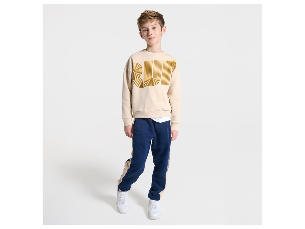 Sweat-shirt à message RUN beige Garçon 1