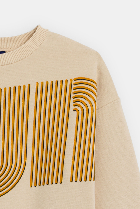 Beiges Sweatshirt mit Schriftzug RUN für Jungen