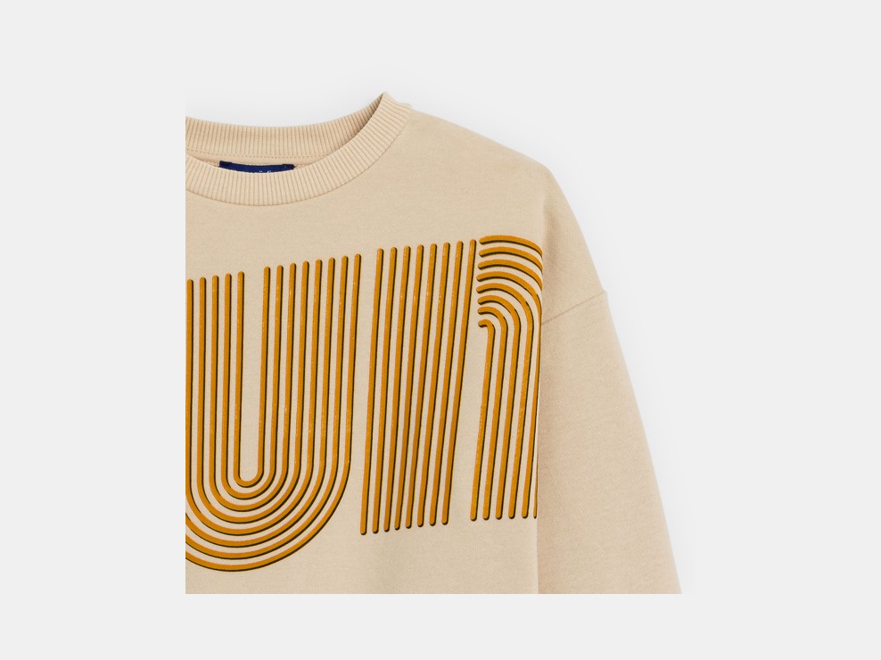 Beiges Sweatshirt mit Schriftzug RUN für Jungen 2