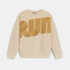 Sweat-shirt à message RUN beige Garçon