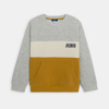 Sweat-shirt en molleton colorblock gris Garçon