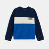 Sweat-shirt en molleton colorblock bleu Garçon