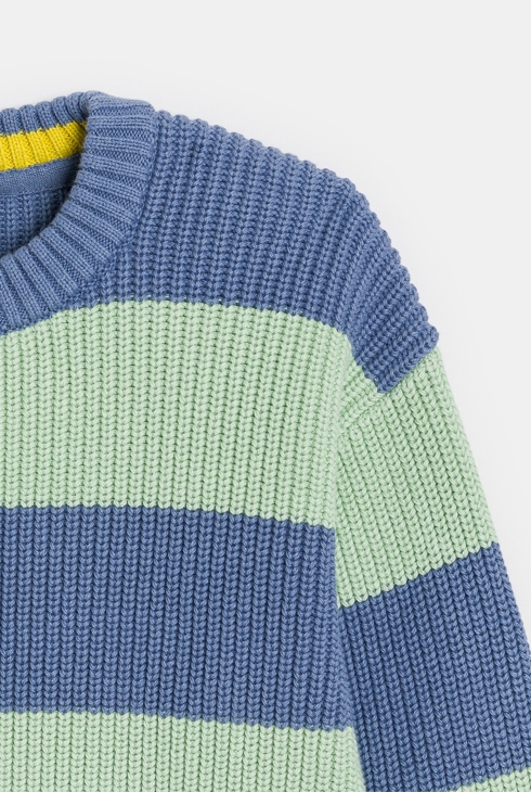 Blauer gestreifter Pullover für Jungen