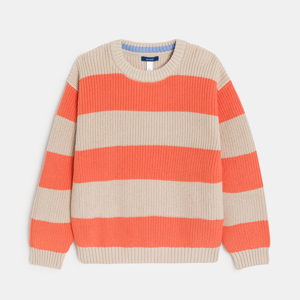 Pullover arancione a righe bambino 1