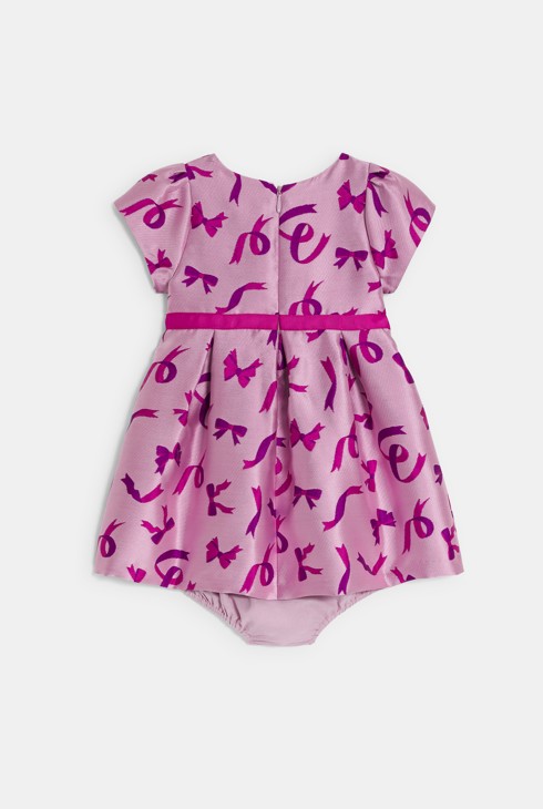 Abito chic malva con fiocchi per neonata 2