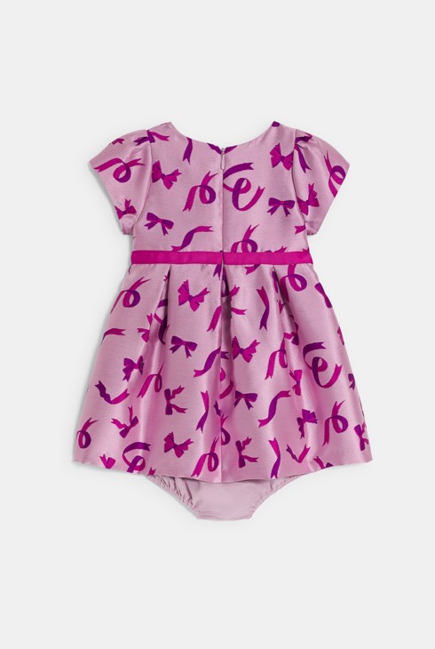 Baby girl's elegant purple bow dress 2
