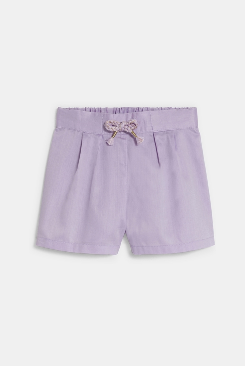 Baby girl's chic mauve shorts with darts 1
