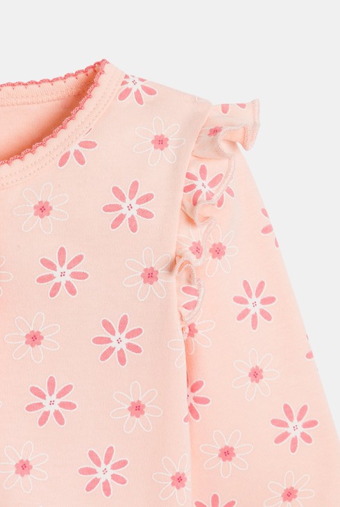 Baby girl's pink floral sleepsuit 2