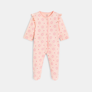 Baby girl's pink floral sleepsuit 1