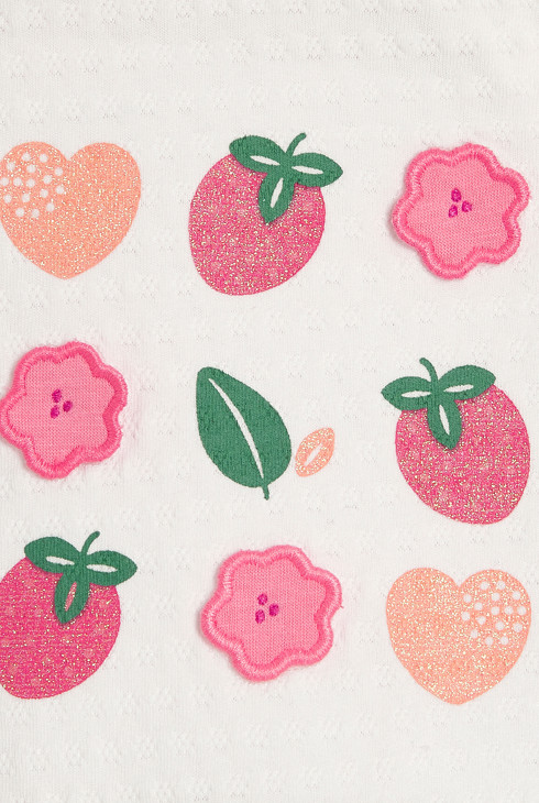 Baby girl's whitejersey heart sleepsuit 2