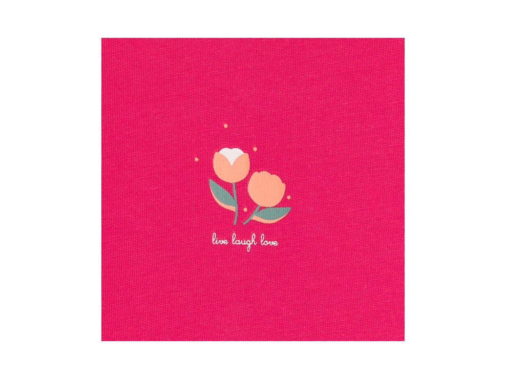 Różowy pajacyk z dżerseju w tulipany niemowlę dziewczynka (2 szt.) 2