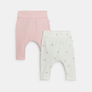 Pantalon souple rose naissance fille (lot de 2) 1