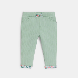 Pantalon souple fantaisie vert bébé fille 1