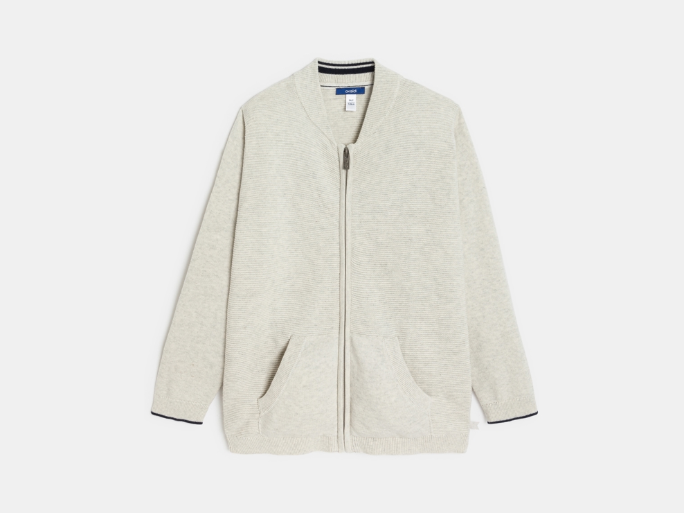 Long gilet col teddy bleu marine Garçon 1