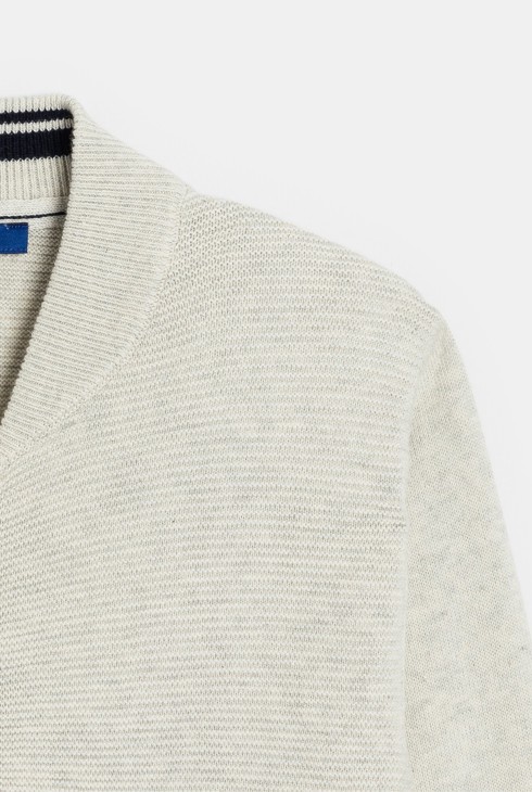 Boy's navy blue fleece longline baseball jacket 2