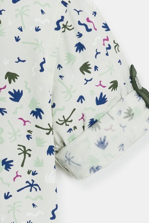 Baby boy's blue palm print shirt 2