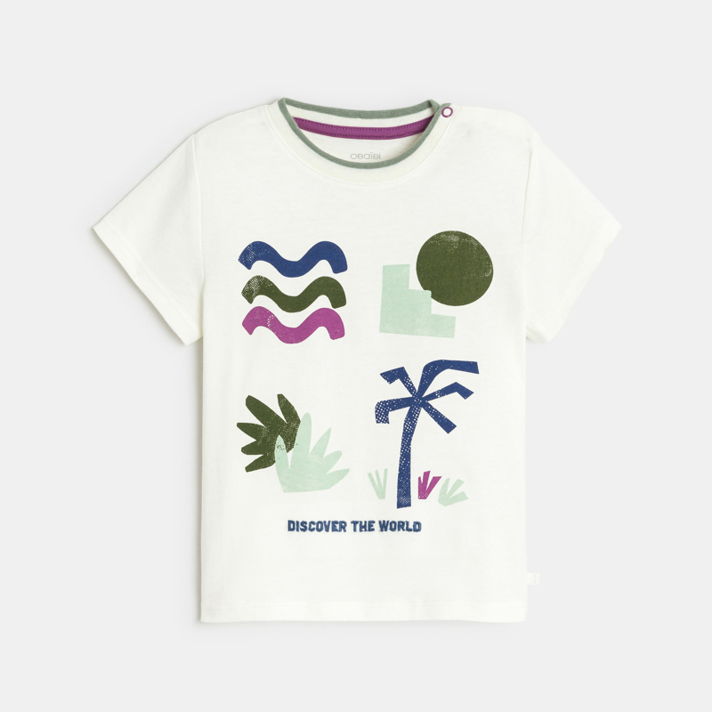 Weißes T-Shirt mit Palmenmotiv für kleine Jungen