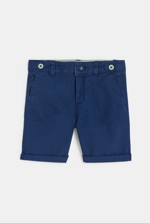 Bermuda in chambray blu neonato 1
